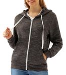 DOUBLJU Lightweight Thin Zip-Up Hoodie Jacket for Women with Plus Size MARLEDESPRESSO Large