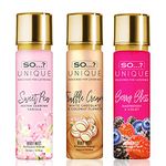 So…? Unique Womens Berry Nice Bundle Sweet Pea, Truffle Cream, Berry Bliss Body Mist Spray Mixed Fragrance Bundle 150ml (Pack of 3)