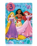 UK Greetings Disney 3rd Birthday Card For Her/Girl With Envelope - Princess Design With Rapunzel, Moana & Ariel