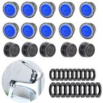 Tecokart® Aerators for Water Tap Filter Splash-Proof Head foam, Faucet Aerator Replacement Part for Bathroom or Kitchen Water Saving Tap Filter Nozzle with Washers Faucet Filter (Blue) - Pack of 10