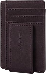 Toughergun Slim Wallet for Men RFID Blocking Money Clip, Minimalist Front Pocket Credit Card Holder, Magnetic Thin Mens Wallets with ID Window (Deep Purple)