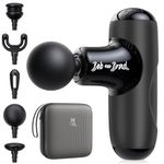 Mini Massage Gun, Bob and Brad Q2 Pocket-Sized Deep Tissue Massager Gun, Portable Percussion Muscle Massager Gun, Ultra Small & Quiet Muscle Massage Gun with Carry Case for On The Go Usage, Black