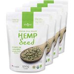 ONEROOT Organic Raw Shelled Hemp Seeds (Hemp Hearts), Non-GMO, Gluten Free, Plant-Based Protein, Omega-3, Omega-6-2kg (4 Pack)