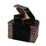 Hoikwo 7x5x2 Inches Small Black Shipping Boxes Set of 25, Sturdy Cardboard Boxes for Small Business for Packaging Mailing