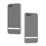 Moshi Vesta for iPhone 8 Plus, Protective Fabric Case, Military-Grade Drop Tested, Resists Dirt and Scratches, Wireless Charging, Herringbone Gray