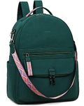 FADEON Leather Laptop Backpack for Women PU Computer Backpacks, Designer Travel Back Pack Purse with Laptop Compartment Green