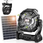 Art In Real 10400mAh Solar Fan, Cam