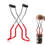 Horuhue Canning Jar Lifter, Stainless Steel Jar Lifter Tongs with Rubber Grips Anti-Slip Canning Tongs for Kitchen Restaurant