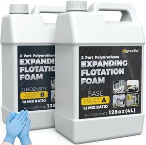 2 Gallon Kit Marine Flotation Foam with Gloves, 2 Lb Density Polyurethane Expanding Foam for Fence Gap Filling, Reinforcement, Closed Cell Pourable Polyurethane for Boat Flotation, Insulation