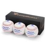 LeapBeast Professional Baseballs 9 Inch, 3 Pieces Hand Stitched Baseballs, Soft Rubber Core Baseballs for Adults, Youth Training, Professional Baseball Games (Gift)