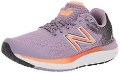 New Balance Women's Fresh Foam 680 V7 Running Shoe, Raw Amethyst/Black/Vibrant Orange, 5 UK