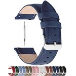 Fullmosa 14mm Leather Watch Band Compatible with Skagen-SKW2692,Tone Slim Classic Watch Dark Blue+Silver Buckle