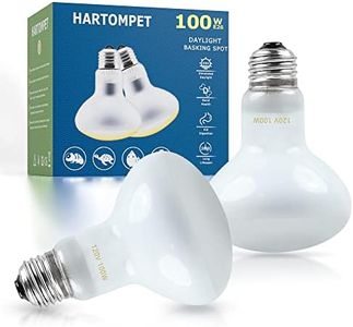 HARTOMPET Reptile Heat Lamp Bulbs 100W E26 - UVA Basking Spot Light for Reptiles - Simulated Sunlight Terrarium Heat Lamps - Ideal for Bearded Dragon, Lizard, Tortoise, chickss and More | Pack of 2