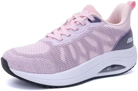 M MAGPER Plantar Fasciitis Trainers for Women Orthotic Shoes Arch Support Walking Trainers for Foot Pain Relief Pink Purple Size 8.5 UK