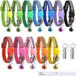 Reflective Cat Collars with Bells and Safety Release 12 pack & 2 pack Anti-Lost Tags