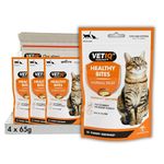 VETIQ Healthy Bites Hairball Relief Treats For Cats & Kittens 12+ Weeks, Tasty Supplements to Help Prevent & Remove Hairballs, 65 g (Pack of 4)