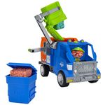 Blippi Recycling Truck - Includes Character Toy Figure, Working Lever, 2 Trash Cubes, 2 Recycling Bins - Sing Along with Popular Catchphrases - Educational Toys for Kids - AMAZON EXCLUSIVE Green