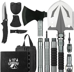 ZENHOSIT Survival Shovel with Camping Axe: Multifunctional Tactical Gear for Outdoor Adventure - 180 Degree Folding Camping Shovel Multi-Tool with Carry Pouch for Outdoor Camping Hiking