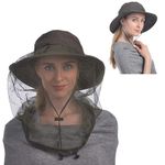 USHAKE Head Net Hat, Safari Hat Sun Hat Bucket Hat with Hidden Net Mesh Green