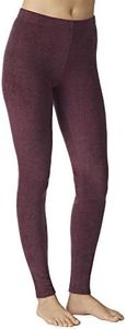 Cuddl Duds ClimateRight Womens Stretch Fleece Warm Underwear Leggings/Pants (Large, Dark Berry Heather)