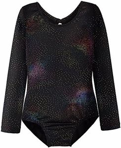 HOZIY Long Sleeve Black Leotards for Girls Size 5-6 Year Old Gymnastics Ballet Dance