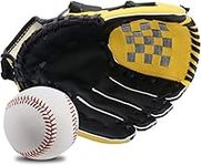 Wonninek Baseball Glove with 1 Ball, 11.5" Soft Solid PU Leather Sports Batting Gloves Left Hand Catcher's for Kids Teens Adult Professional Baseball Mitt Catching