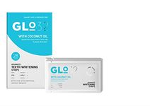 GLO32 - Advanced Teeth Whitening Strips - Gentle Teeth Stain Remover with Coconut Oil - Effective in 20min - Peroxide Free - Vegan Cruelty Free - 28pcs