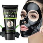 Blackhead Remover Mask for Men & Women, Bamboo Charcoal Peel Off Black Mask, Blackhead Peel-off Mask Cleanser for All Skin Types, 60g