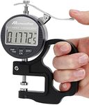 Mxmoonfree Digital Thickness Gauge 0.001mm/0.00005" | 0-12.7mm/0.5" Electronic Micrometer Thickness Meter with LCD Display, Unit Conversion, Storage Case, Extra Battery