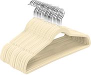 Utopia Home Pack of 50 Premium Non Slip Velvet Hangers - 360-degree rotatable Hook - Durable & Slim - Coat Hangers - Pant Hangers - Ivory