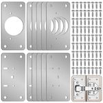 Zqeven 12-Pack Hinge Repair Kit - Cabinet Door Hinge Repair Plate Hinge Fixing Plate for Kitchen Cupboard Door Locker Cabinet Door Hinge Repair Brackets with Mounting Screws