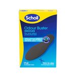 Scholl Odour Buster Insoles, Odour Eliminator Shoe Insoles with Active Charcoal Odour Neutraliser Technology - Ideal for Sweaty or Smelly Trainers, Trim to Fit, UK Size 3-11, 1 Pair