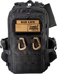 ACTIVEDOODIE Dad Diaper Bag Backpack with Changing Pad, Military Style Mens Diaper Bag for Dad, Black with Dad Life Patches