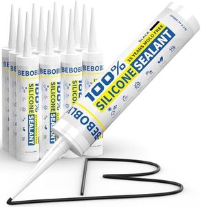 Black Silicone Caulk & Sealant, 100% Waterproof Silicone Caulking, Silicone Sealant Caulking for Kitchen, Bathroom, RV, Interior & Exterior Use, Shrink & Crack Proof, 10.2 FL. OZ/300ML, 12 Pack
