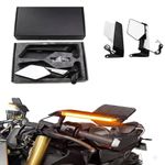 RudraRidez Bike Motorcycle Bar End Mirrors, CNC Aluminum Handlebar Rearview Mirrors RDR LED MIRROR Universal Fit for Max 4R