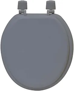 Gray Round Molded Wood Toilet Seat 17 Inches