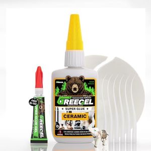 GREEGEL Ceramic Super Glue - Porcelain Superglue 2 Oz - Clear Adhesive Instant Cyanoacrylate (CA) Glue Heat-Resistant Superglue for Pottery, Dishes, Tiles, Mug, Plates, Teapot (1 Pack)