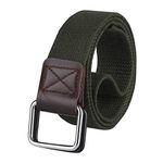 ZORO Cotton D ring buckle belt for men | Leather free, light weight, (PACK OF 1) | Color - Green