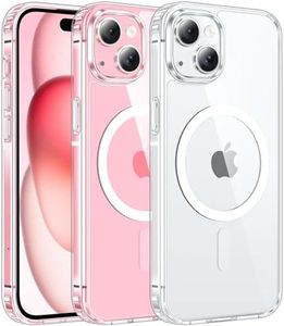 FNTCASE for iPhone 15 Plus Case: Clear Magnetic Phone Cases Compatible with Magsafe Slim Anti Yellowing Rugged Shockproof Protective Transparent Cell Phone Cover (A-Clear)