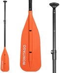 WONITAGO Canoe Paddles Aluminum Paddle with PP Blades, Floating Adjustable Canoe Paddle and Boat Paddle, 122-152 cm/4-5 Ft, Orange