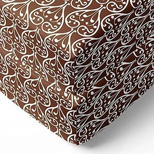Bacati Cot Fitted Sheets, Cot Bedding, Damask Chocolate (Pack of 2)