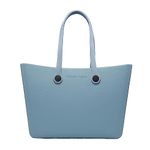 JEN & CO. Beach Tote Bag Utility Tote Bag - Rubber Tote Bag Carrie All Versa Tote Bag with Interchangeable Straps (V2023), Cerulean Blue, Large