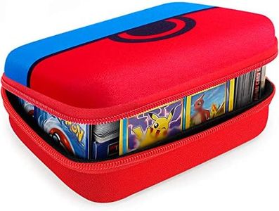 Comecase Trading Card Storage Box - Hard-Shell Carrying Case for PTCG, Magic MTG & More - Holds 400+ Cards - Great Gift for Boys & Girls - Red