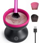 Electric Makeup Brush Cleaner, Make Up Brush Blender Cleaner Washing Automatic Machine Cosmetic Brushes Spinner Machine with USB Cable (Rose Red)