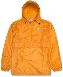 Champion Jacket Mens Big and Tall Hoodie Anorak Windbreaker Men Rain Jacket Gold XLT
