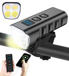 Bike Lights, 2023 Remote High and Low Beam Bicycle Lights Front and Back USB-C Rechargeable Headlight Super Bright