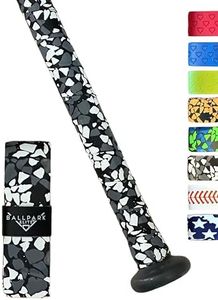 Ballpark Elite Bat Grip Tape for Baseball/Softball | 1.10 MM Precut Baseball Bat Grip Replacement | Black, US Flag, Stitch & Camo Grip Tapes (Black Camo)