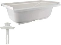 RecPro Bathtub | Durable Replacement 40" x 24" | Camper Trailer RV Tub | Alpha | Tub | Parchment or White (White - with Drain Stopper)