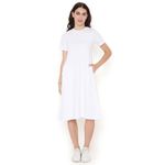 BLANCD Women's A-Line Dress: Pockets, Style & Comfort | Specially Crafted for Indian Pear Shaped Body (White, Small)