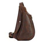 Leathario Men's Sling Bag Genuine Leather Chest Bag Crossbody Shoulder Bag Backpack for Men Women,Brown